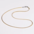 Flache Panzerkette aus zweifarbigem Edelstahl in Gold und Silber mit Karabinerverschluss - 3mm*50cm / Gold & Silber