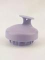 Purple silicone scalp massager brush with wheat fiber particles and hanging hole design - Polished Smooth Style / Matte Purple
