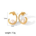 Unregelmäßige Lava-Perlenohrringe aus 18K vergoldetem Stahl, 22 mm Größe und 7,3 g - Bogenförmiger Perlen-Stil (TE6303) / Gold