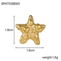 Gouden zeester hanger van roestvrij staal 1,8cm voor DIY sieraden maken - BP47558BW0-Middelgrote gouden zeester