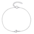 Elegante ciondolo a serpente in argento 925 sterling con pietre di zircone luce - Bracciale - Oro Bianco