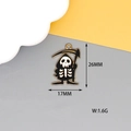 Cartoon grim reaper charm in black and white enamel with gold frame, 26x17mm size - Death Skull