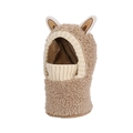 Écharpe à capuche en peluche pour enfants marron clair avec oreilles d'animaux - Khaki