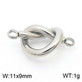 Silver stainless steel heart knot connector for DIY jewelry making size 11x9mm - Silver (KLJ8652-Z)