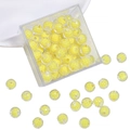 Yellow acrylic bead-in-bead round spheres in a clear storage box for DIY jewelry - Yellow Faceted Round 10mm (50pcs)