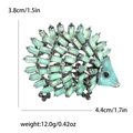 Spilla riccio con strass blu petrolio, dimensioni 3,8x4,4cm e peso di 12,0 grammi - Verde (1080-GN)
