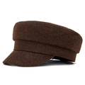 Berretto piatto marrone scuro in misto cashmere con texture lana minimalista - M (56-58cm) / caffè