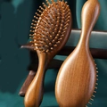 Sandalwood cushion hair brush set with natural wood grain for scalp massage and hair care - Natural Sandalwood Oval Air Cushion Comb