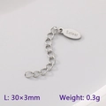 Zilveren roestvrijstalen verlengketting met S.Steel label, afmeting 30x3mm detail - Zilveren 30mm Roestvrijstalen Label Stijl (KLJ8876-Z)