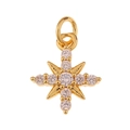 Pendente a stella a croce dorata con zirconi scintillanti per gioielli fai-da-te - Stella
