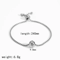 Silver bead bracelet with adjustable slide clasp and 240mm length measurements - Silver Ball Sliding Bracelet (TB3444-S)