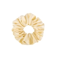 Luxurious pale yellow 19mm mulberry silk scrunchie with elegant satin sheen and folds - 3.5cm/19 Momme / Light Champagne
