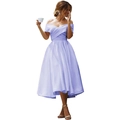 Elegant off-shoulder lavender satin cocktail dress with a graceful flared skirt - US size 12 (L) / Bottoms / Lavender