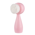 Pink cat paw double-sided facial cleansing brush with soft bristles and silicone massager - Small Standing Cat Claw Facial Brush / Pink