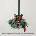 Christmas hanging ornament with PE pine needles, natural cones and Merry Christmas ribbon - Pine Needle Pine Cone Ornament