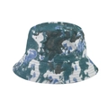 Detailed view of colorful blue and cyan tie-dye pattern on cotton bucket hat fabric - M (56-58cm) / Tie-Dye Green