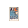 The Star tarot enamel pin featuring Van Gogh starry night style with blue finish - Tarot The Star Starry Night