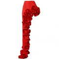 Women's bright red ruffled skirt swimsuit with high-gloss satin texture and layers - Irregular Skirt