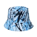 Unisex bucket hat with blue and black splash-ink print for summer sun protection - 58cm / Blue