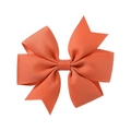 Bright orange grosgrain ribbon bow with swallowtail cut on white background - Orange (765)