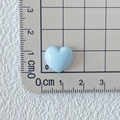 Glossy light blue resin heart charm 1.5cm size for DIY phone cases and hair accessories - Light Blue