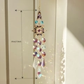 Solar suncatcher with purple and blue crystals casting rainbow light, 19cm total length - Colorful Sun