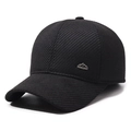 Black men's baseball cap with ear protection and textured fabric in classic black - Adjustable / Black