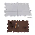 Irregular wavy edge silicone mold for large resin tea tray and coaster making - No.1 Lace Rectangular Tray Mold