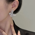 Orecchini a farfalla in argento con zirconi scintillanti per un look elegante e chic - Argento