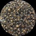 Cuentas de vidrio oscuro translúcido con pan de oro para creación de joyas DIY - 8mm / Polvo de Oro Negro
