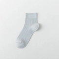Calze corte azzurre in seta mesh con trama a costine verticali da donna - Taglia unica / Grigio
