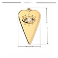 Detailed parameter view of a gold heart pendant made of stainless steel and natural stone - VG004