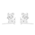 Minimalist silver stainless steel ice skater girl stud earrings for women - Gymnastics 2 / Steel