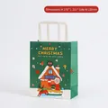 Bolsa de regalo verde con casa de jengibre y Papá Noel, tamaño 270x210x110mm - Regalo de Navidad-Verde