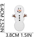 Detailed embroidery patch featuring a white snowman with black buttons and orange nose - Letter I