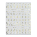 Gouden 3D laser nagelstickers met holle metalen cirkelpatronen, model 1143 - 1143 Goud