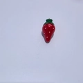 DIY strawberry pendant in red resin with green leaves for phone case decoration - with Hook / Pointy Strawberry