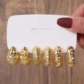 Gold Hammered Teardrop Style (E0278-1)