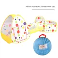 Tenda per bambini 3 in 1 pieghevole con tunnel e piscina a palline a pois gialli - Giallo a Pois (96098D)