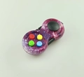 Close-up of a purple starry sky fidget pad with colorful buttons and a black joystick - 9: Starry Purple + Color Box + Rope