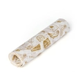 Enkele rol beige vetvrij bakwaspapier met bruine vintage typografische patronen - Postzegel / 10 Vellen/OPP Zak