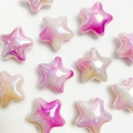 Pink and purple gradient UV plated star beads for DIY jewelry and phone chain making - Pink