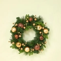 Classic green Christmas wreath with gold and brown ornaments on a light background - 40cm Christmas Wreath (Original)