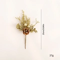 Artificial Christmas branch with golden pine cones and berries, 25cm height decoration - Gold Stem