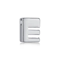 Modern S925 sterling silver letter E heart pendant with polished metallic finish - White Gold DY130009 (E)