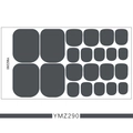 Detailed view of dark grey solid color toe nail polish stickers with YMZ290 model label - YMZ290-Dark Grey