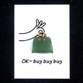 Miniature green agate stone handbag charm with golden handle on creative display card - Bag + Card / Green Aventurine