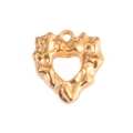 Irregular hollow heart pendant in golden finish with a unique molten texture design - 8# Heart Hollow