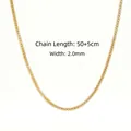 Detail van een 2mm goudkleurige roestvrijstalen ketting met 50+5cm lengte specificaties - ZYG402 2,0 mm netketting (50+5 cm)