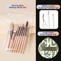 8-piece beige makeup brush set with three eyebrow tools and large green sponge - Beauty Combo (8 Brushes + Eyebrow Shaver + Puff) / Combination Set